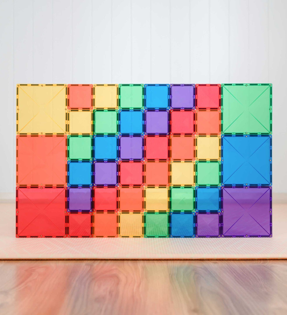 Connetix Tiles | 42 Piece Rainbow Square Pack